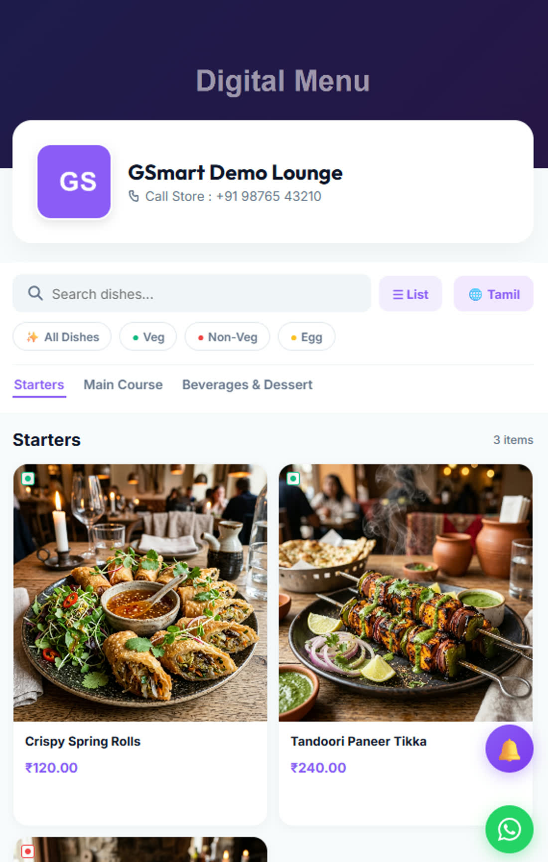 Table QR Menu